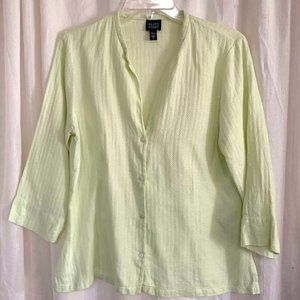 Eileen Fisher Green Linen Top Small